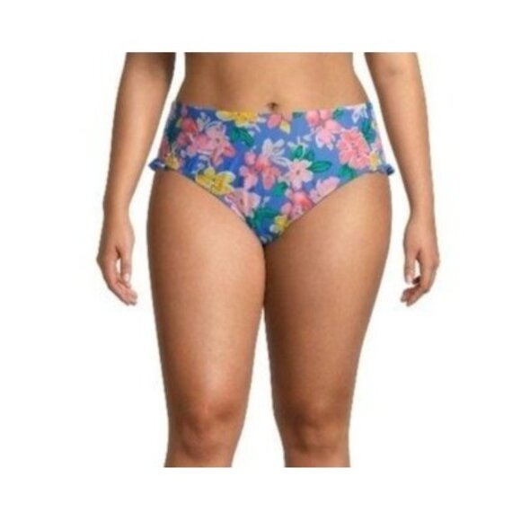 Time & Tru Other - Time & Tru Womens Floral Bikini Bottom With Ruffle Detail Size 3X